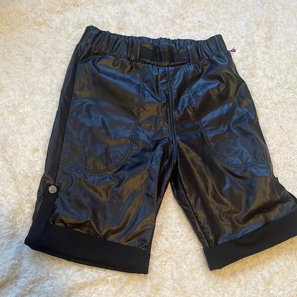 Rochambeau Faux leather Black shorts for men’s